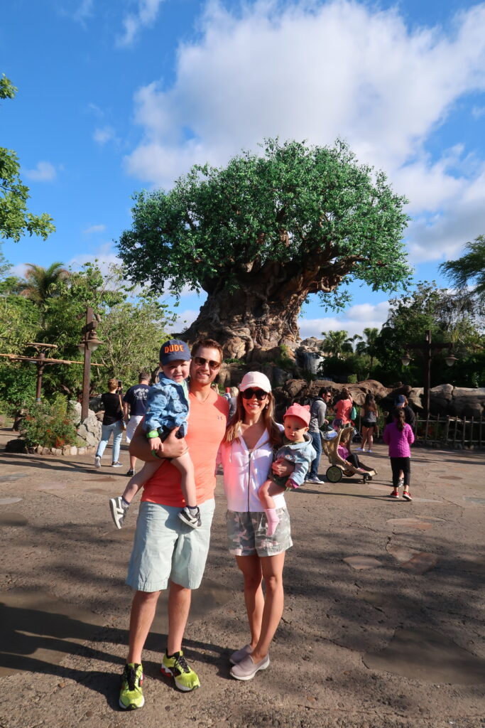 Adam, Landon, Presley, and Brianna K at Disney's Animal Kingdom Park. Where to stay at Disney World blog post by Brianna K bitsofbri blog 