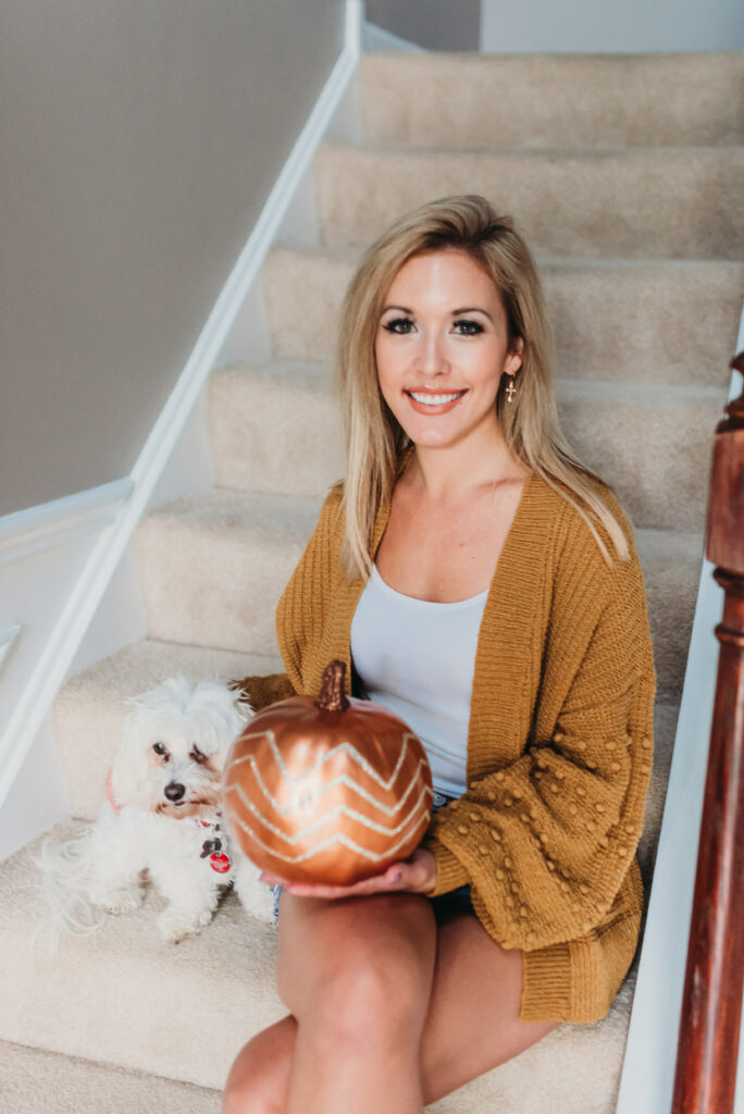 Brianna K bits of Bri bitsofbri with a pumpkin for fall clean and decorate with me 2019 fall decor fall decoration ideas 
