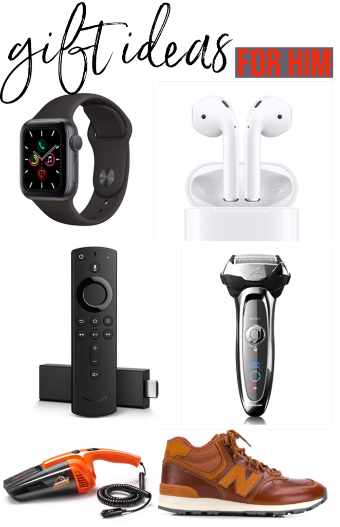 luxury gift ideas for him for christmas holidays 2019 Apple Watch AirPods amazon fire stick electric razor armorall car vacuum leather new balance shoes 